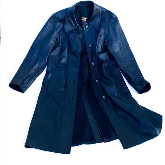 Vintage Revuelta trench Leather Jacket - Picture 1 of 10